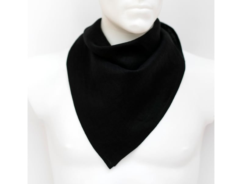 Mens bandana black linen bandana karate headband linen Etsy
