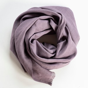 Linen scarf for men or woman - ash purple linen scarf - perfect gift - unisex - ecofriendly scarf - dusty purple scarf