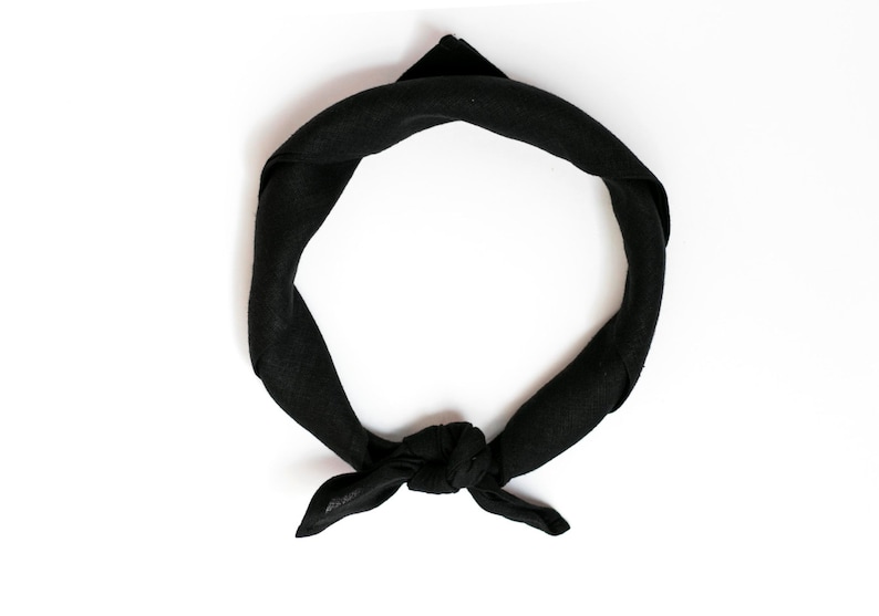 Mens Bandana Black Linen Bandana Karate Headband Linen Etsy