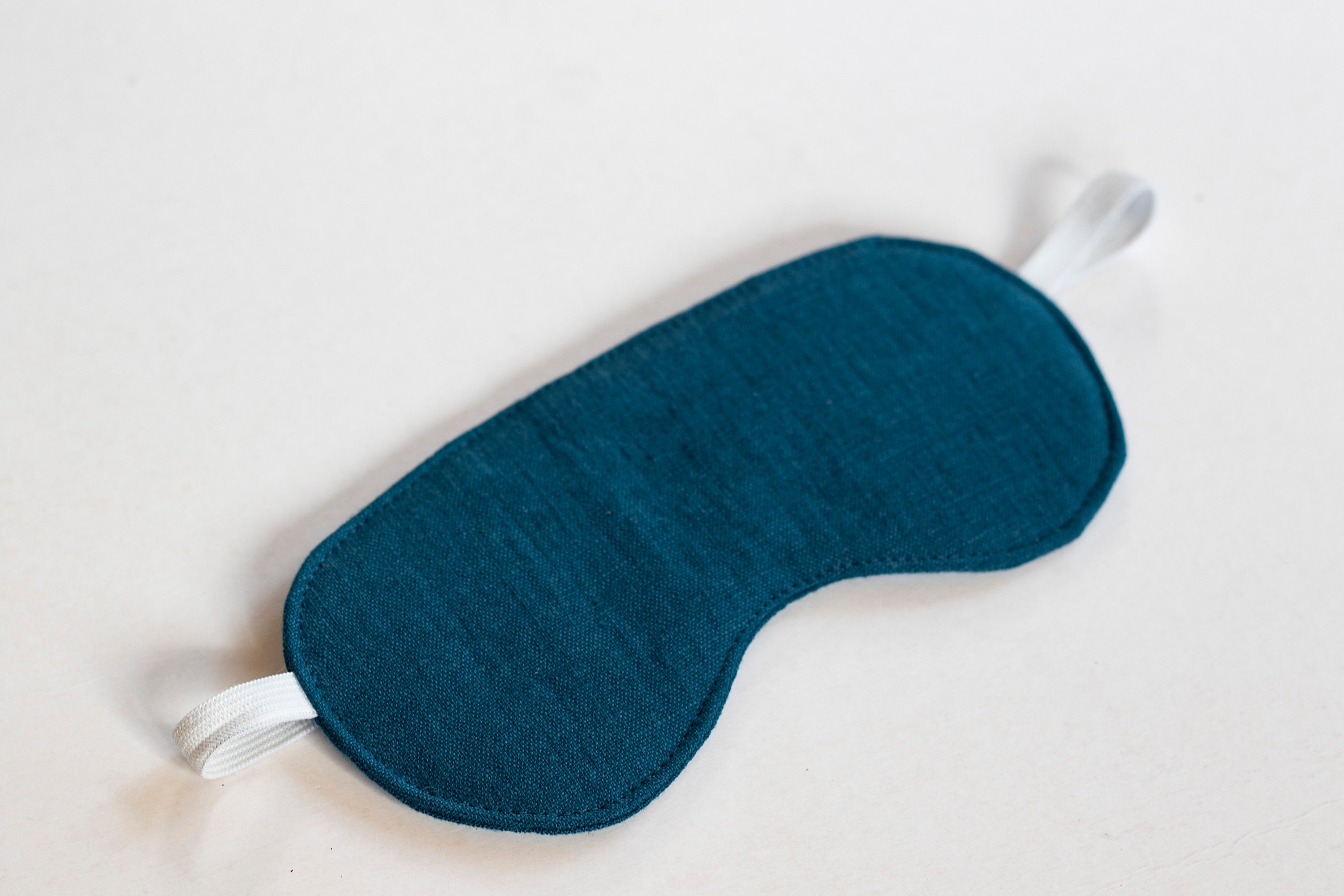 Teal Blue Sleep Mask Eye Mask Reusable Sleep Mask Linen Eye Etsy