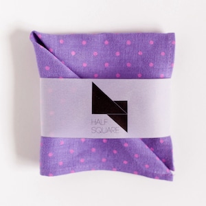 Pocket square radiant orchid with pink polka dots - mens fashion accessory