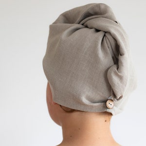 Natural linen hair towel, SPA headband, hair turban headwrap, sauna wear image 2