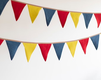 Old school colors outdoor bunting Mixed colors Party banner Triangle banner Pennants for party decorations Birthday gift Zero waste