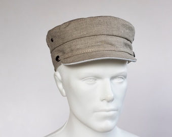 Linen retro summer cap unisex Newsboy cap