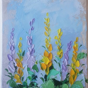 Original Flowers oil painting on canvas, 3D Flowers art, Texture Colorful Flower, Abstract flower art, Living room wall art