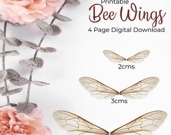 Bee Wings PDF, printable digital download, print your own wings