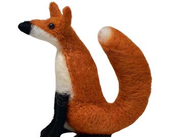 Needle felted Fox - foxes, needle felted fox, spring gift, valentines day gift, handmade, decoration, home, ornament, needlefelted