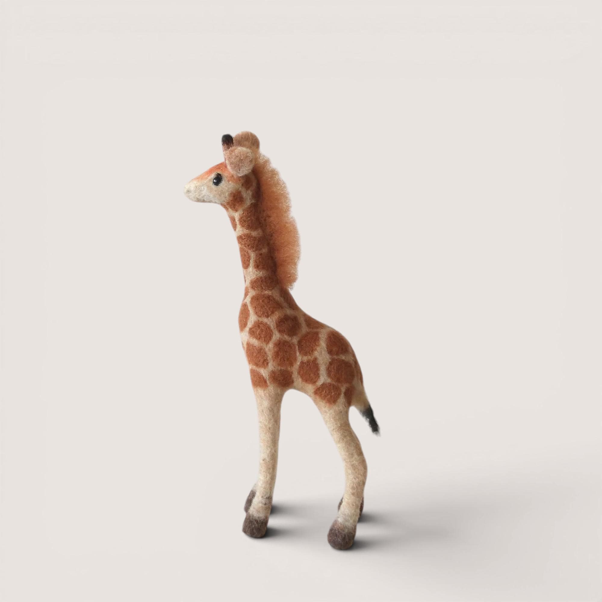 Needle Felted Giraffe Sculpture: Posable Wool Nursery Decor