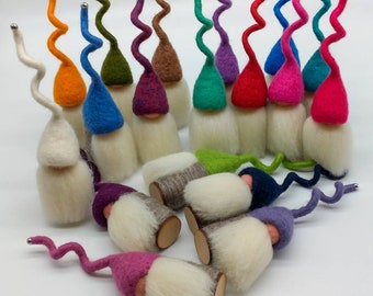 4 Christmas Tomten, 18 colours, Needle felted, swedish gnomes, wool felted, gift, decoration, nisse, tomte, christmas gift, gonk