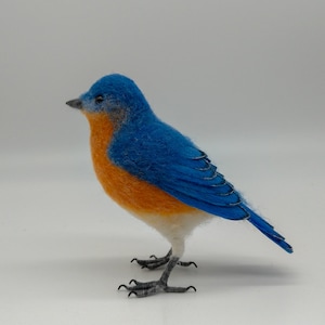 Eastern Bluebird,, gift, ornament, decoration, needle felt, wool felt, felted bird, winter bird, Christmas decoration, handmade