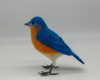 Eastern Bluebird,, gift, ornament, decoration, needle felt, wool felt, felted bird, winter bird, Christmas decoration, handmade