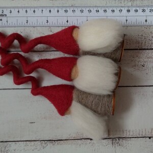 Set of 3 Needle felted Christmas Tomten, swedish gnomes, wool felted, gift, decoration, nisse, tomte, christmas gift, gonk image 4