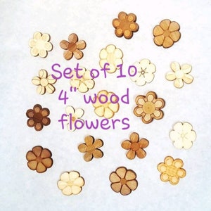 Flores de nomeolvides de madera set 4" / 3D corte láser grabado margaritas de madera / libro de visitas de fiesta de cumpleaños de flores de margarita sin terminar o etiquetas de nombre