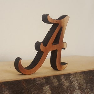 Alabama A logo | Wooden Crimson Tide University of AL football fan gift | painted or unfinished laser cut wood | Bama ROLL TIDE cake topper