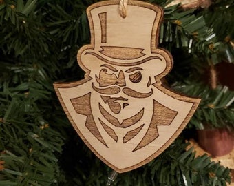 Wooden team logo laser cut and engraved College Football-Basketball-School mascot | Custom 3D hanging wood ornament | house divided gift