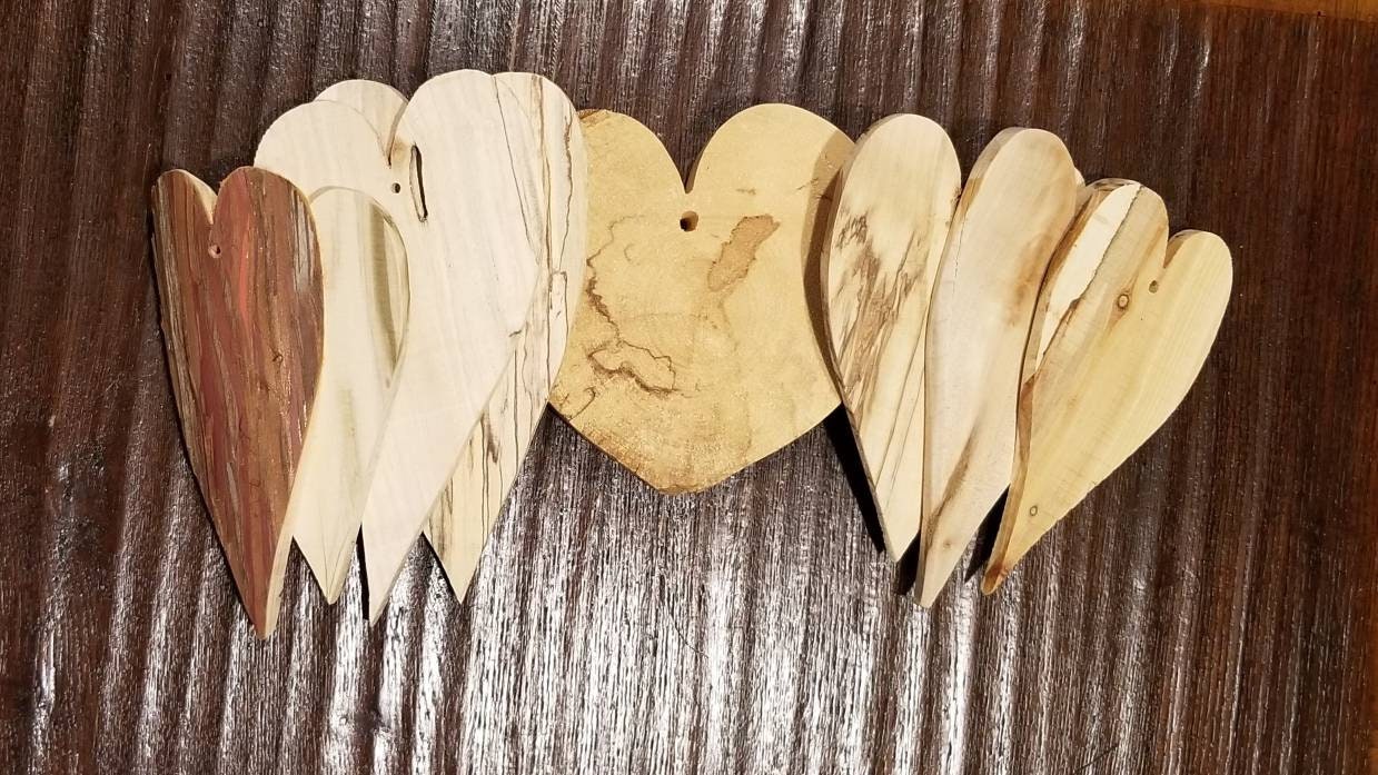 Rustic Wood Heart Ornaments 510 LRG Keepsake Gift Favors Etsy