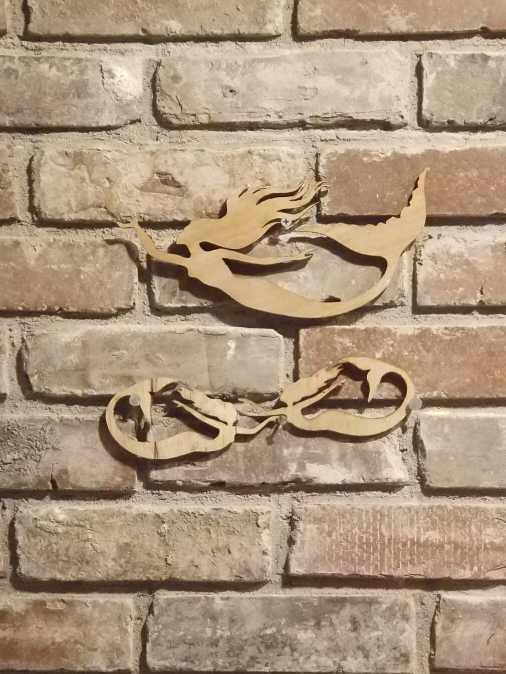 Wooden Mermaid Rustic Wood Wall Art Beach Decor | DIY Sea Craft Project ...