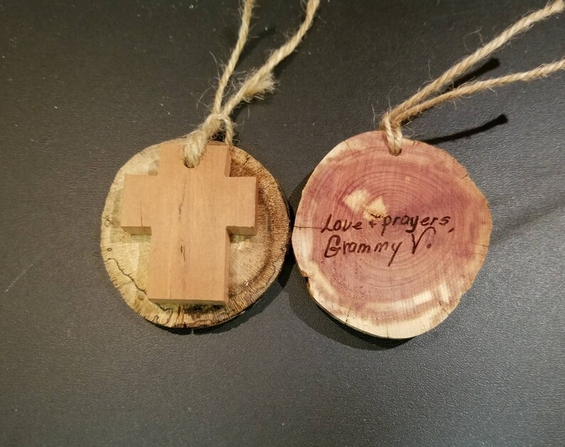 Christian wood cross ornament Custom Rustic Wooden crosses Etsy