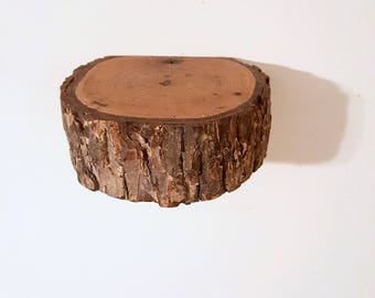 Live edge log sconces set w keyhole hanger | candle picture shelf wood sconce | floating tree slice wooden shelves | Rustic home decor