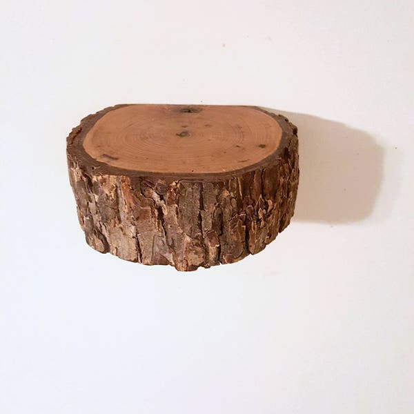 Live edge log sconces set w keyhole hanger | candle picture shelf wood sconce | floating tree slice wooden shelves | Rustic home decor