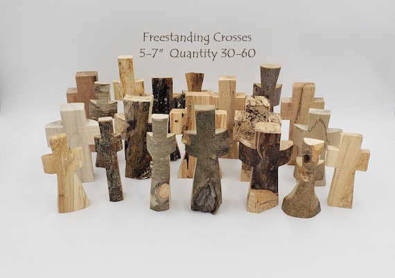 Driftwood Reclaimed Wooden Crosses 2-10 Assorted Set of 10 Carved Cross  Gift, Rustic Decor, DIY, Crafts Repurposed Recycled Old Wood 