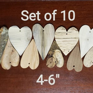 Natural Heart Wood Diy Wooden Ornaments Wooden Heart - Temu