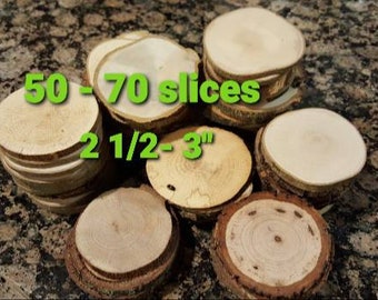 Wood slice 50+ large gift tags | rustic wedding favors table number reserved name | wooden tag ID label ticket tree branch slices