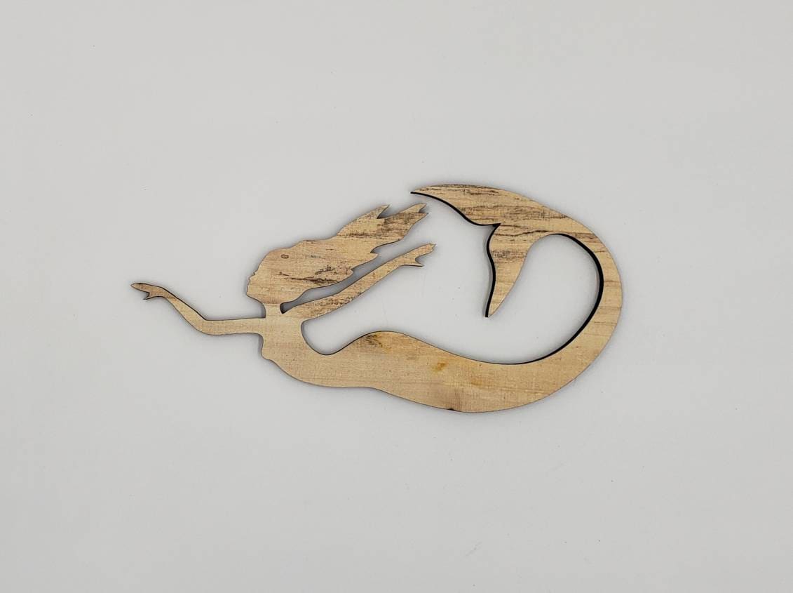 Wooden Mermaid Rustic Wood Wall Art Beach Decor | DIY Sea Craft Project ...