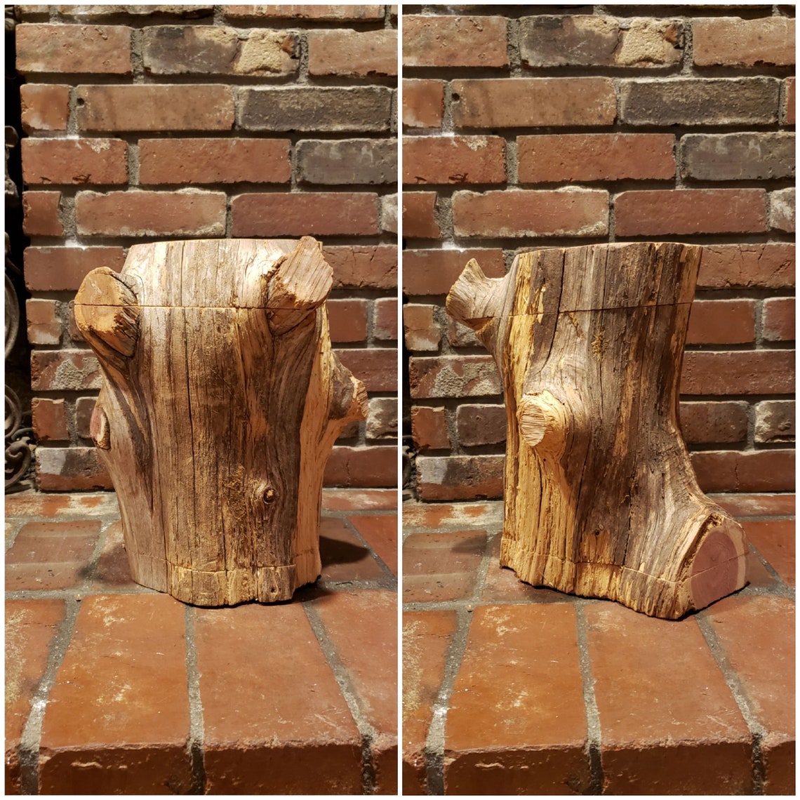 Log Box Hollowed Unique Hideaway Storage Tree Stump With Etsy