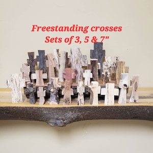 Proyecto de árbol genealógico con surtido de cruces de pie / Regalos de boda, confirmación, comunión y bautizo / Recuerdos de cruz cristiana rústica de madera
