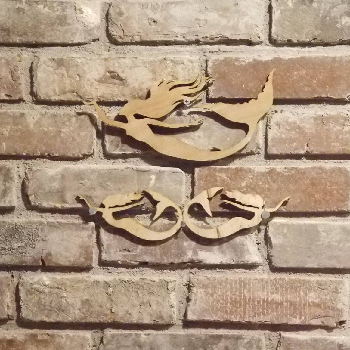 Wooden Mermaid Rustic Wood Wall Art Beach Decor | DIY Sea Craft Project ...