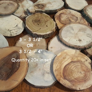 XL wood cookies 3-4&quot; log slices | rustic wedding party wooden name tag event gift favor | large wooden rounds | smooth writable surface