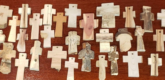Driftwood Reclaimed Wooden Crosses 2-10 Assorted Set of 10 Carved Cross  Gift, Rustic Decor, DIY, Crafts Repurposed Recycled Old Wood 