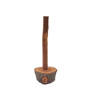 Suporte para papel toalha independente / mini fatia de tronco - galho de árvore em pé suporte para papel higiênico sobressalente | Decoração rústica de cozinha e banheiro de madeira