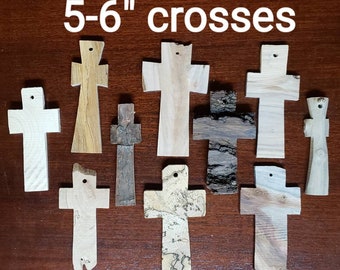 Wooden Crosses set or sample | Rustic hand cut live edge baptism favors | christening confirmation communion church gift favor ornaments