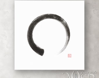 Kunstdruck, Ens Kreis, Enso Kreis Malerei, Zen Malerei, Wandkunst, Wohnkultur, japanische Malerei, Zen Kunst, Zen Wandkunst, Tuschemalerei