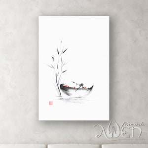 Zen painting, art print, Japanese wash basin, sumi-e painting, sumi-e paintings, zen wall art, zen home decor, minimalist wall art, sumi-e