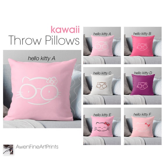 Hello Kitty Sham Shams Throw Pillow Throw Pillows Cartoon Etsy