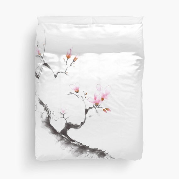 Duvet Cover Zen Duvet Cover Sakura Duvet Cover Bedroom Etsy