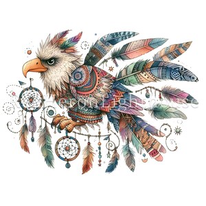 Folk Art Eagle Clipart Set 15 Pngs/jpgs, Native American Clipart ...