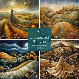 Clipart de cosecha encantada 21 archivos JPG de alta calidad, clipart místico y pagano, arte otoñal caprichoso, manualidades de papel, diario USO COMERCIAL / BR0307