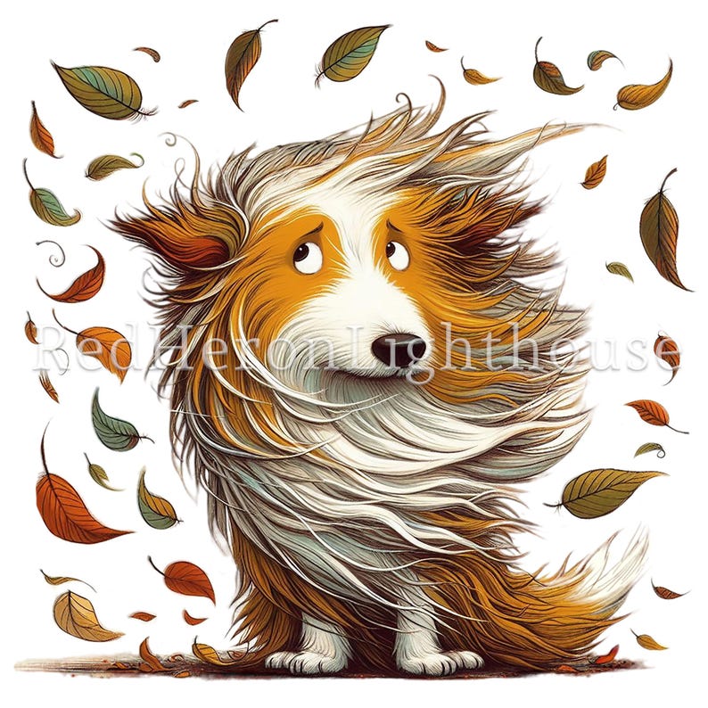 Rough Collie Clipart 20 PNGs/JPGs, Caricature Dog Art, Christmas Pet Images, Funny Animal Clipart COMMERCIAL USE Digital Download | AR1010-2 image 6