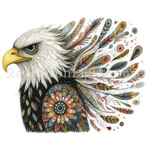 Folk Art Eagle Clipart Set 15 Pngs/jpgs, Native American Clipart ...