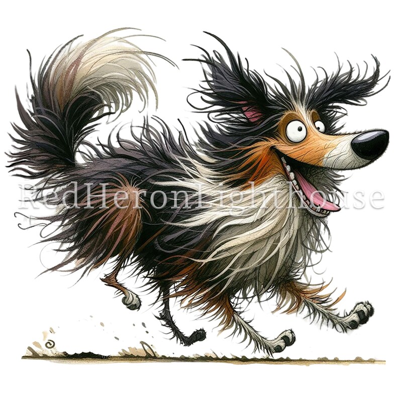 Rough Collie Clipart 20 PNGs/JPGs, Caricature Dog Art, Christmas Pet Images, Funny Animal Clipart COMMERCIAL USE Digital Download | AR1010-2 image 10