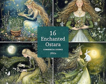 Enchanted Ostara Clipart 16 High Quality JPGs, Wiccan Festival, Pagan Spring Art, Spiritual Nature, Journaling COMMERCIAL USE | BR0220-1