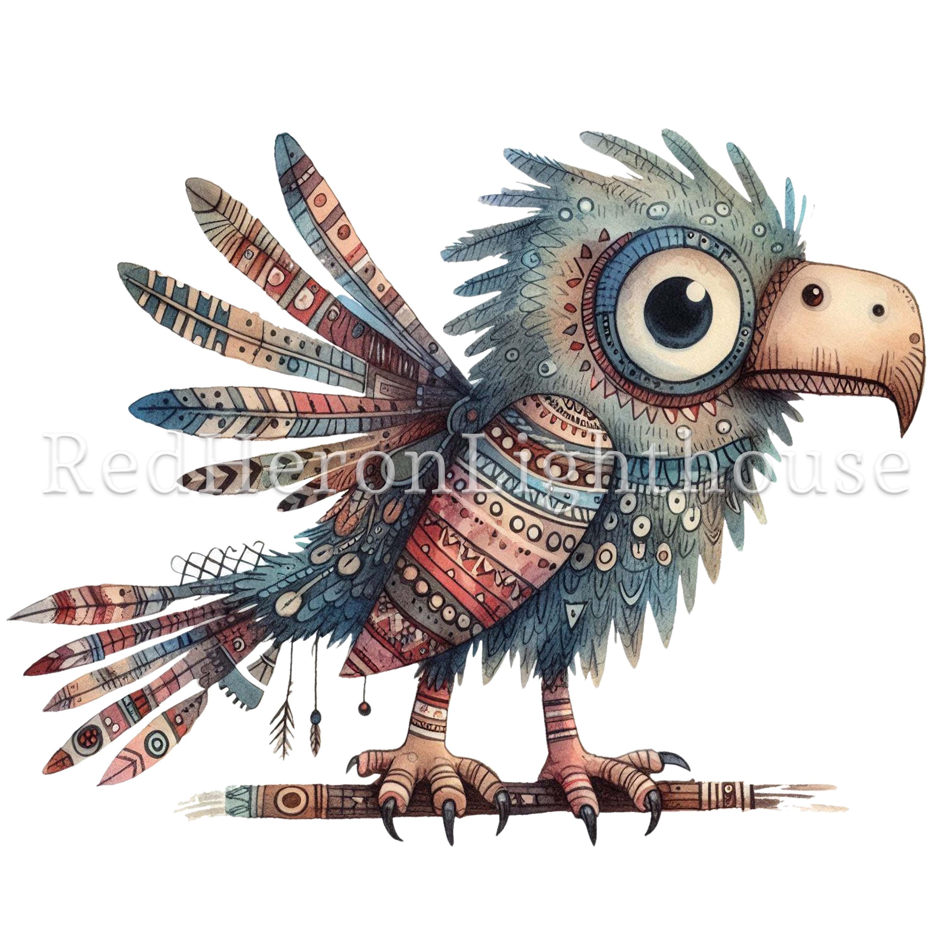 Folk Art Eagle Clipart Set 15 Pngs/jpgs, Native American Clipart ...