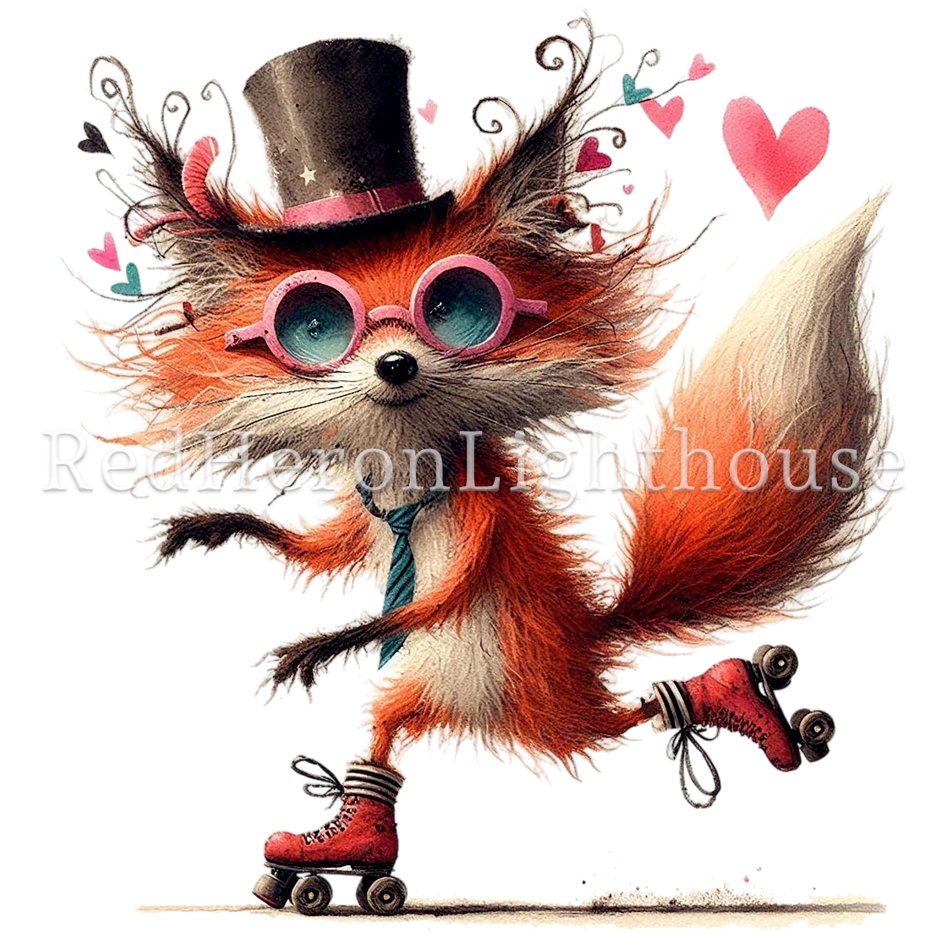 Wee Blue Coo Grußkarte 'Liebe Cartoon Herzen Fuchs' – 15x15 Cm, 280 G/m² Karton – Für Jahrestag, Valentinstag, Liebeskarte