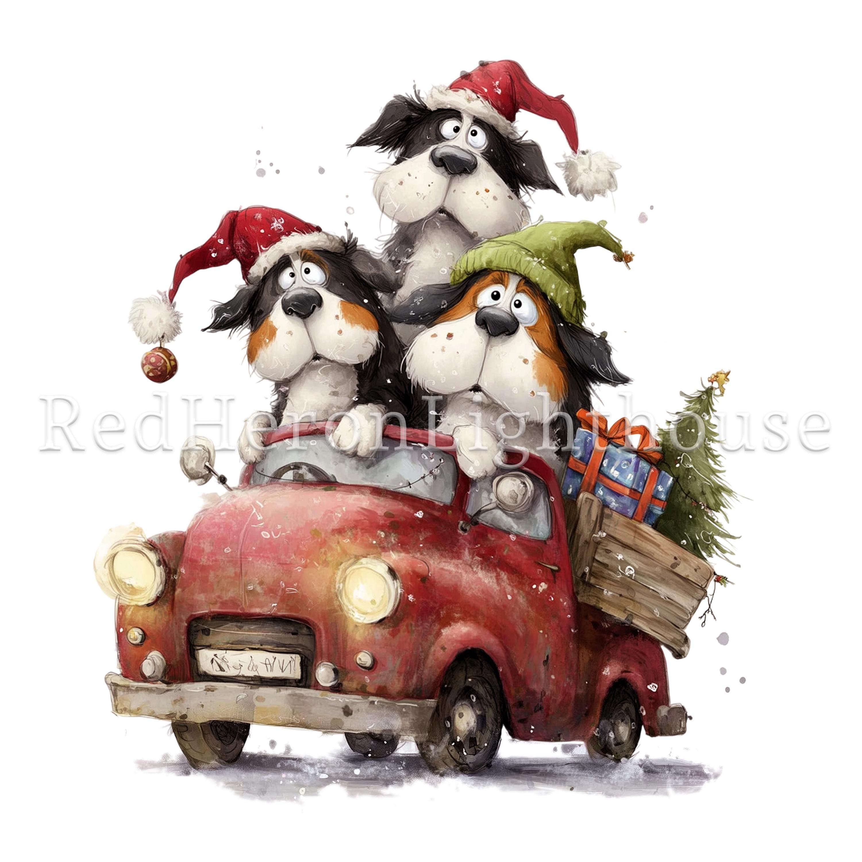 Quirky Christmas Dog Clipart, 13 High Quality Watercolour Pngs/jpgs, Funny  Dogs in Truck, Paper/digital Craft, Card Making Whimsy| BR0715-1 - Etsy  Israel, image size:3000x3000