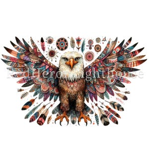 Folk Art Eagle Clipart Set 15 Pngs/jpgs, Native American Clipart ...