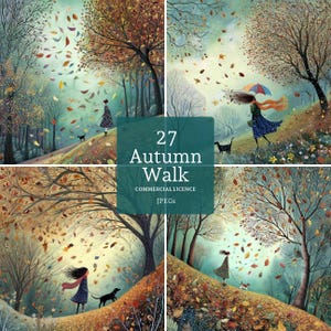 Herbst Hund Clipart, 27 hochwertige Aquarell JPGs, Kartenherstellung, Junk Journaling, Papiermodelle, wunderlich KOMMERZIELLE NUTZUNG | BR0616-2